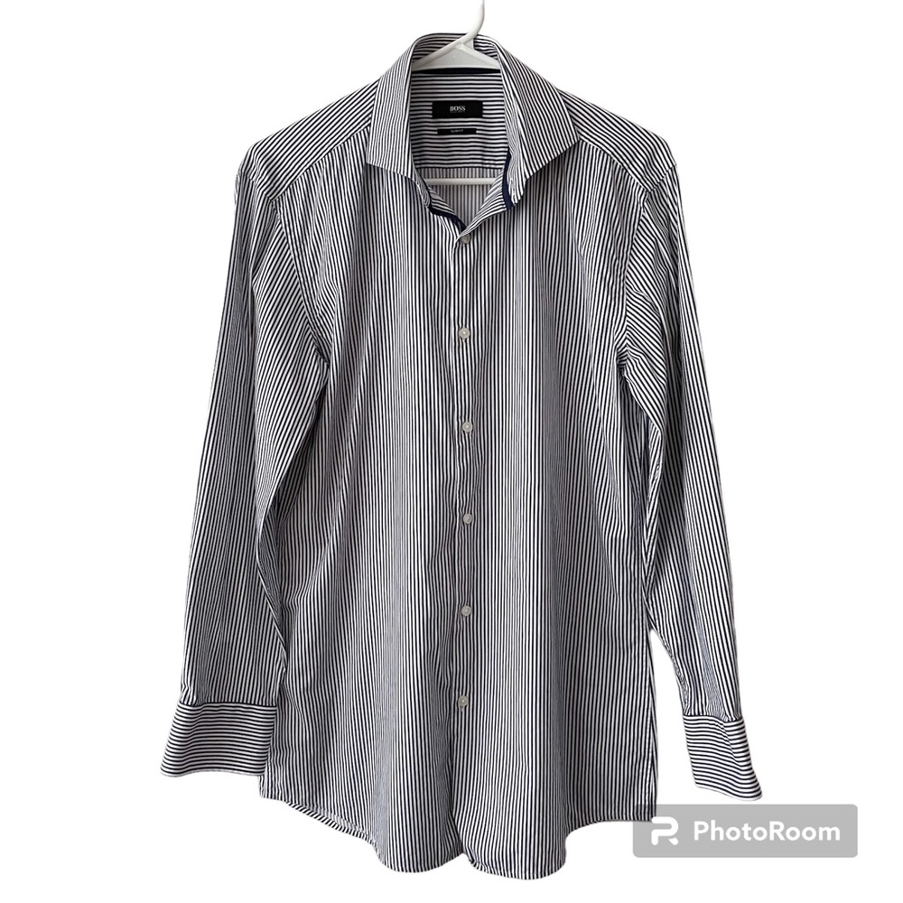 BOSS Hugo Boss Slim Fit Striped Collared Button Down